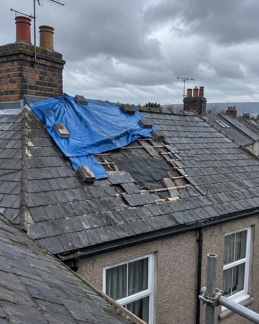 Storm damage and insurance work in Penryn